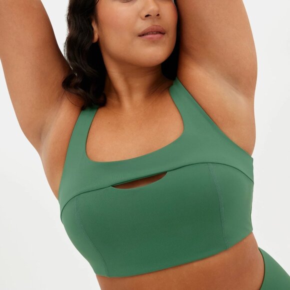 girlfriend collective Other - GF Collective Gwen Keyhole Bra - Willow Green